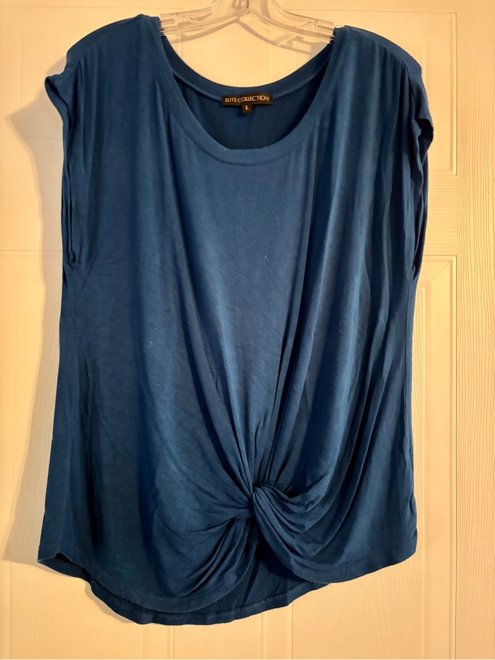 Elite Collection Blue Short-Sleeve Twist-Knot Tee